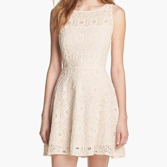 BB Dakota | Dresses | Bb Dakota Cream Renley Fit And Flare Lace Dress |  Poshmark
